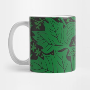 Green Pattern with Plants Mug